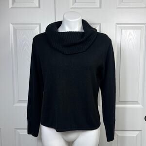 Norton McNaughton Women's Black Sweater Cowl Neck Petite Large